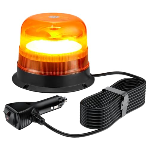PROZOR 48LED Warnleuchte Notfall Warnblinklicht 10 Blitzmodus 48W Wasserbeständigkeit Magnetisch Warnlicht Stroboskoplicht Frontblitzer Notlicht für LKWs Traktoren Gabelstapler von PROZOR