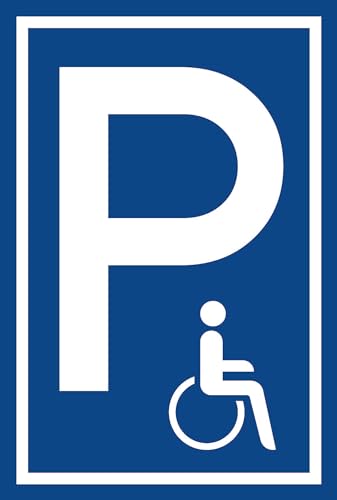 Schild, Parkplatz Behinderte, PVC Hartschaumplatte 20x30cm, 3mm - 2 Stück von PROlac Beschriftungen