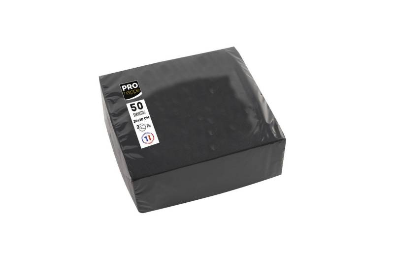 PROnappe Geschirr-Set Serviette SV622021I 20x20cm schwarz 50 Stück (16 Stück) von PROnappe