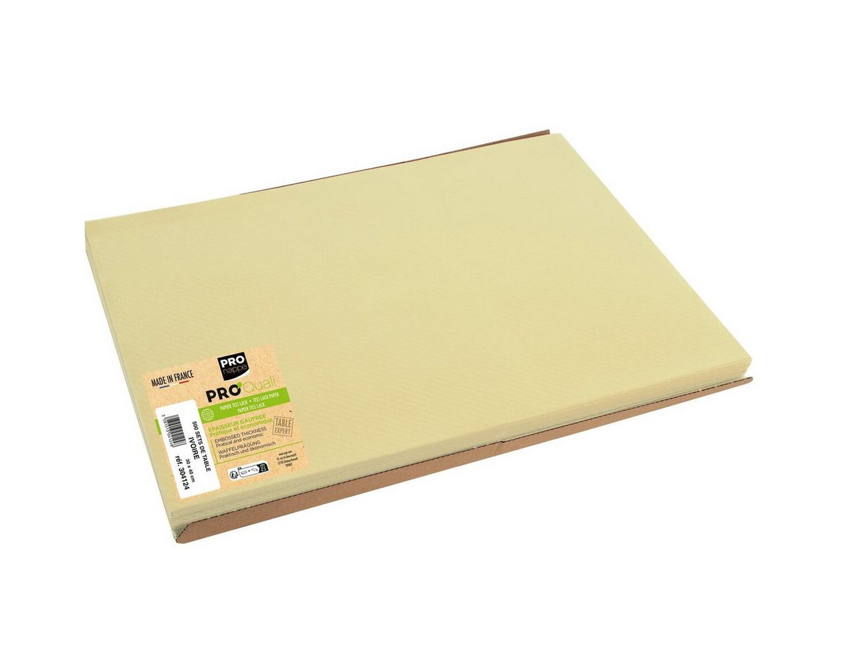 PROnappe Geschirr-Set Tischset Tissue 30x40cm elfenbein 500 Stück Packung mit 4 Stück von PROnappe