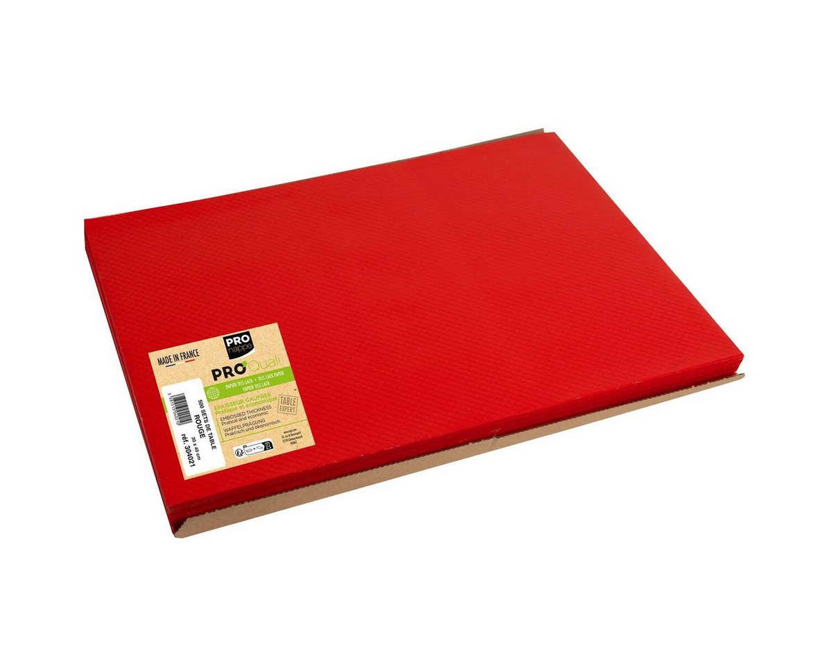 PROnappe Geschirr-Set Tischset Tissue 30x40cm rot 500 Stück von PROnappe