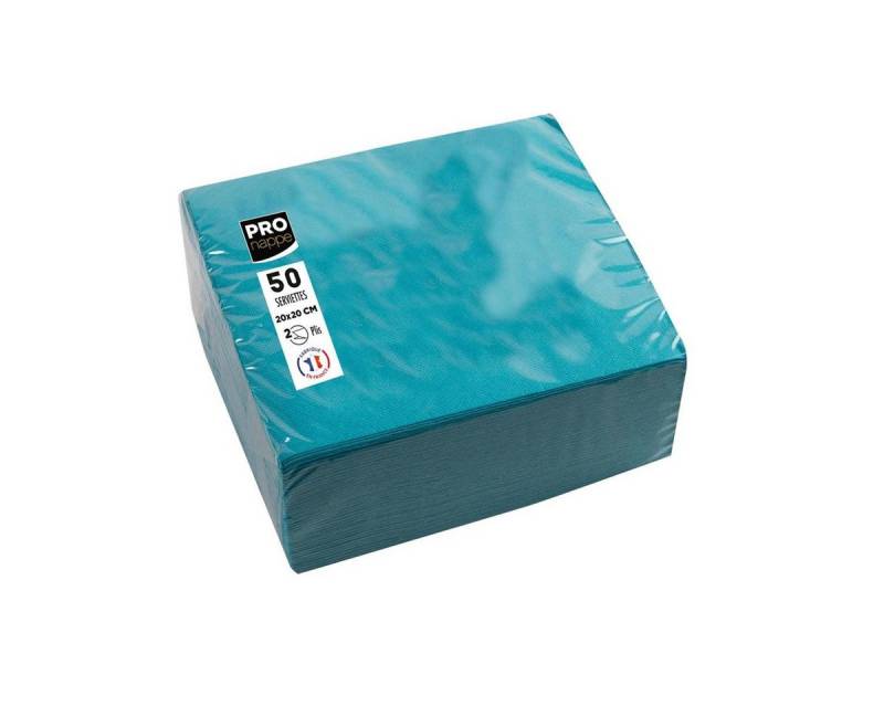 PROnappe Papierserviette PROnappe Servietten türkis 2-lagig 10,0 x 10,0 cm 50 St. von PROnappe