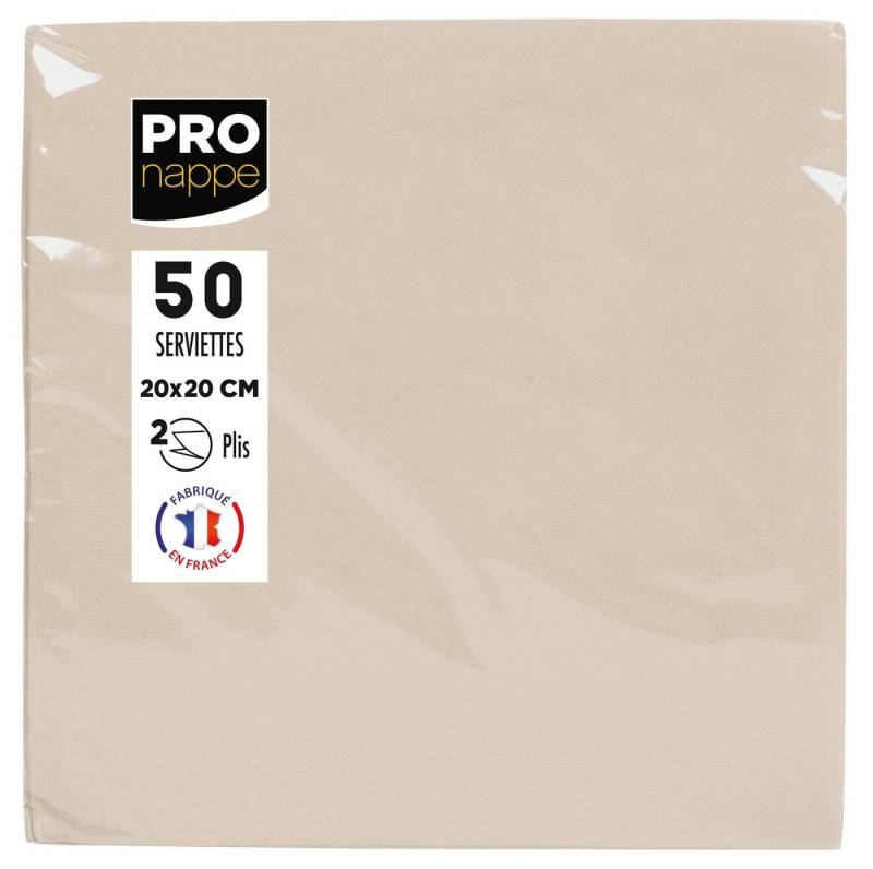PROnappe Tischband 16x Pack 50 Cocktail-Servietten 2-lagig 20x20cm Elfenbein SV622002I, Serviettes ouate micro gaufré von PROnappe