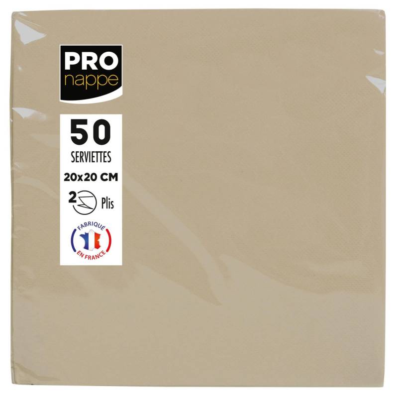 PROnappe Tischband 16x Pack 50 Cocktail-Servietten 2-lagig 20x20cm Schnurbraun SV622042I, Serviettes ouate micro gaufré von PROnappe