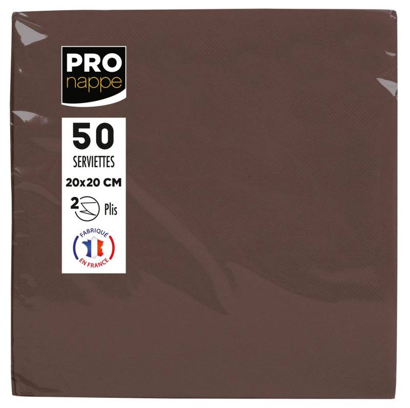 PROnappe Tischband 16x Pack 50 Cocktail-Servietten 2-lagig 20x20cm Schokolade SV622011I, Serviettes ouate micro gaufré von PROnappe