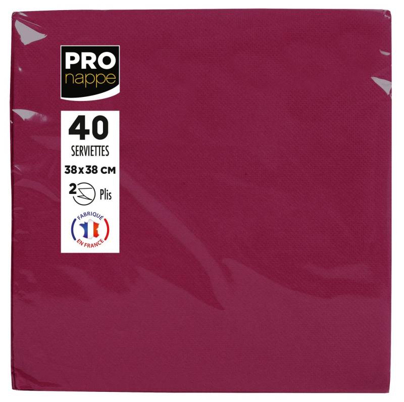 PROnappe Tischband 30x Pack 40 Servietten Tissue, 2-lagig 38x38cm Bordeauxrot SV623808I, Serviettes ouate micro gaufré von PROnappe