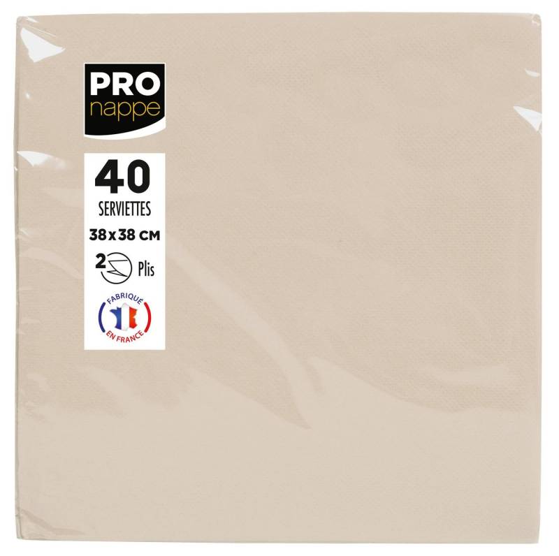PROnappe Tischband 30x Pack 40 Servietten Tissue, 2-lagig 38x38cm Elfenbein SV623802I, Serviettes ouate micro gaufré von PROnappe