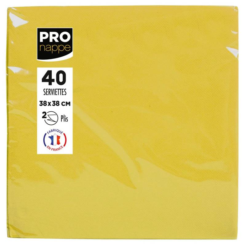 PROnappe Tischband 30x Pack 40 Servietten Tissue, 2-lagig 38x38cm Gelb SV623824I, Serviettes ouate micro gaufré von PROnappe