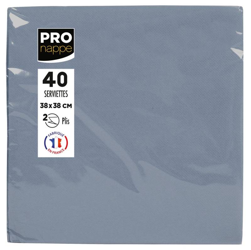 PROnappe Tischband 30x Pack 40 Servietten Tissue, 2-lagig 38x38cm Grau SV623830I, Serviettes ouate micro gaufré von PROnappe