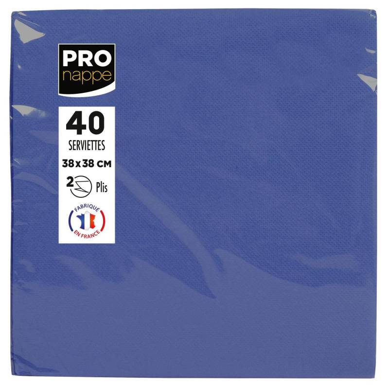 PROnappe Tischband 30x Pack 40 Servietten Tissue, 2-lagig 38x38cm Marineblau SV623810I, Serviettes ouate micro gaufré von PROnappe