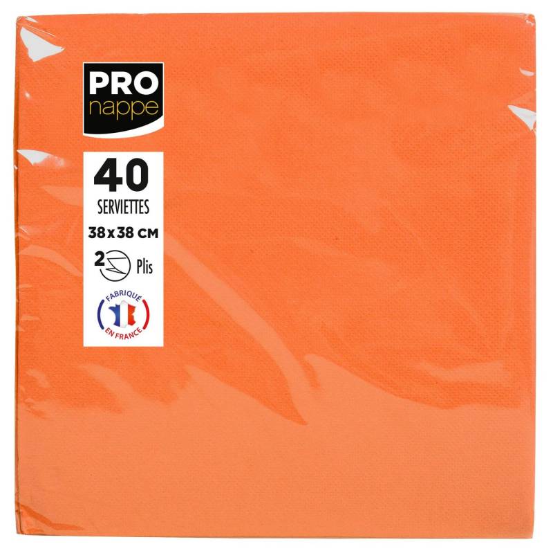 PROnappe Tischband 30x Pack 40 Servietten Tissue, 2-lagig 38x38cm Orange SV623812I, Serviettes ouate micro gaufré von PROnappe