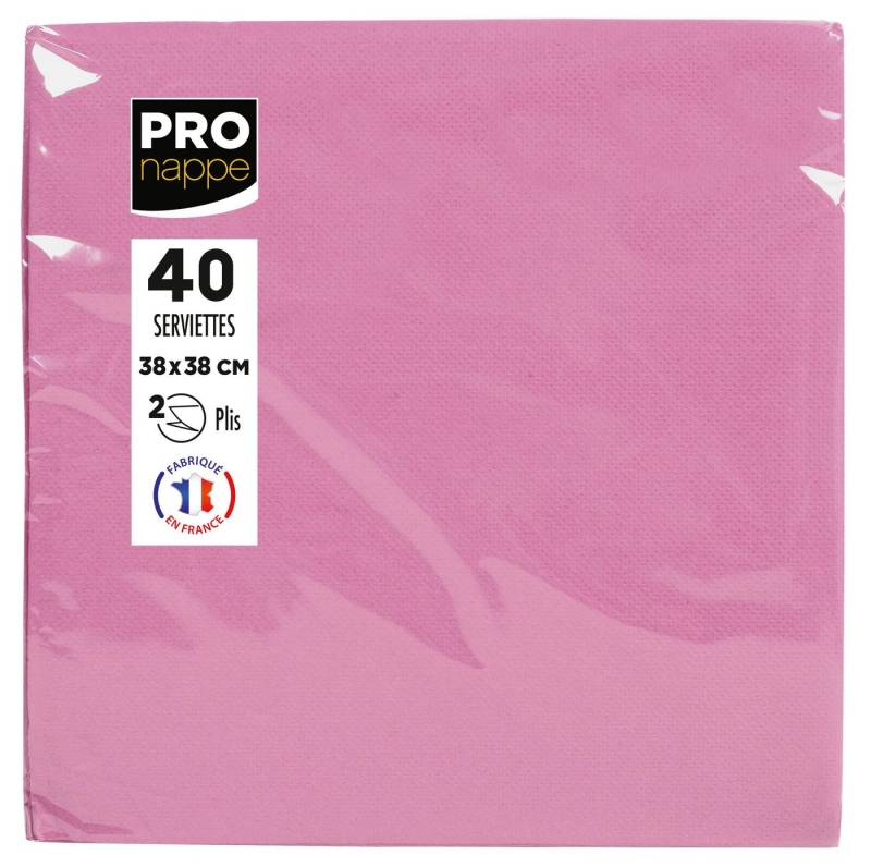 PROnappe Tischband 30x Pack 40 Servietten Tissue, 2-lagig 38x38cm Puderrosa SV623841I, Serviettes ouate micro gaufré von PROnappe