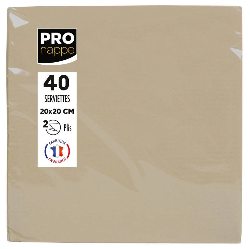 PROnappe Tischband 30x Pack 40 Servietten Tissue, 2-lagig 38x38cm Schnurbraun SV623842I, Serviettes ouate micro gaufré von PROnappe