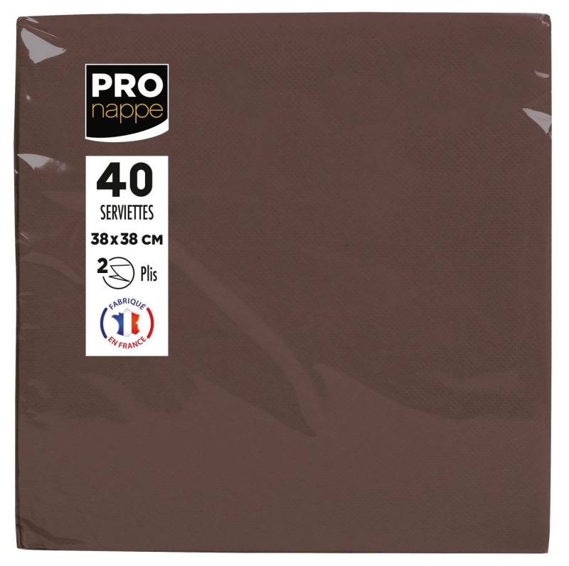 PROnappe Tischband 30x Pack 40 Servietten Tissue, 2-lagig 38x38cm Schokolade SV623811I, Serviettes ouate micro gaufré von PROnappe