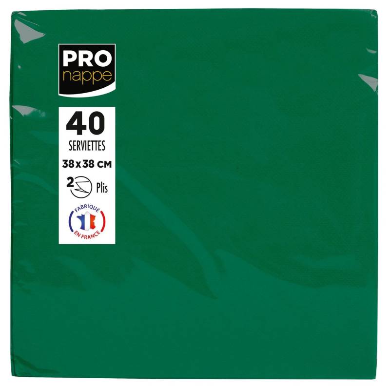 PROnappe Tischband 30x Pack 40 Servietten Tissue, 2-lagig 38x38cm Tannengrün SV623807I, Serviettes ouate micro gaufré von PROnappe