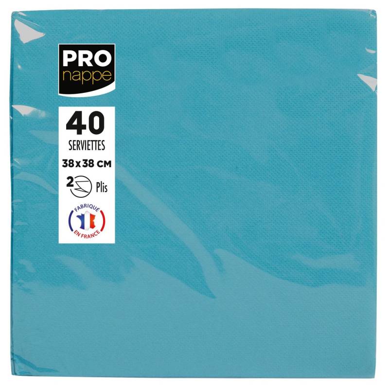 PROnappe Tischband 30x Pack 40 Servietten Tissue, 2-lagig 38x38cm Türkis SV623828I, Serviettes ouate micro gaufré von PROnappe