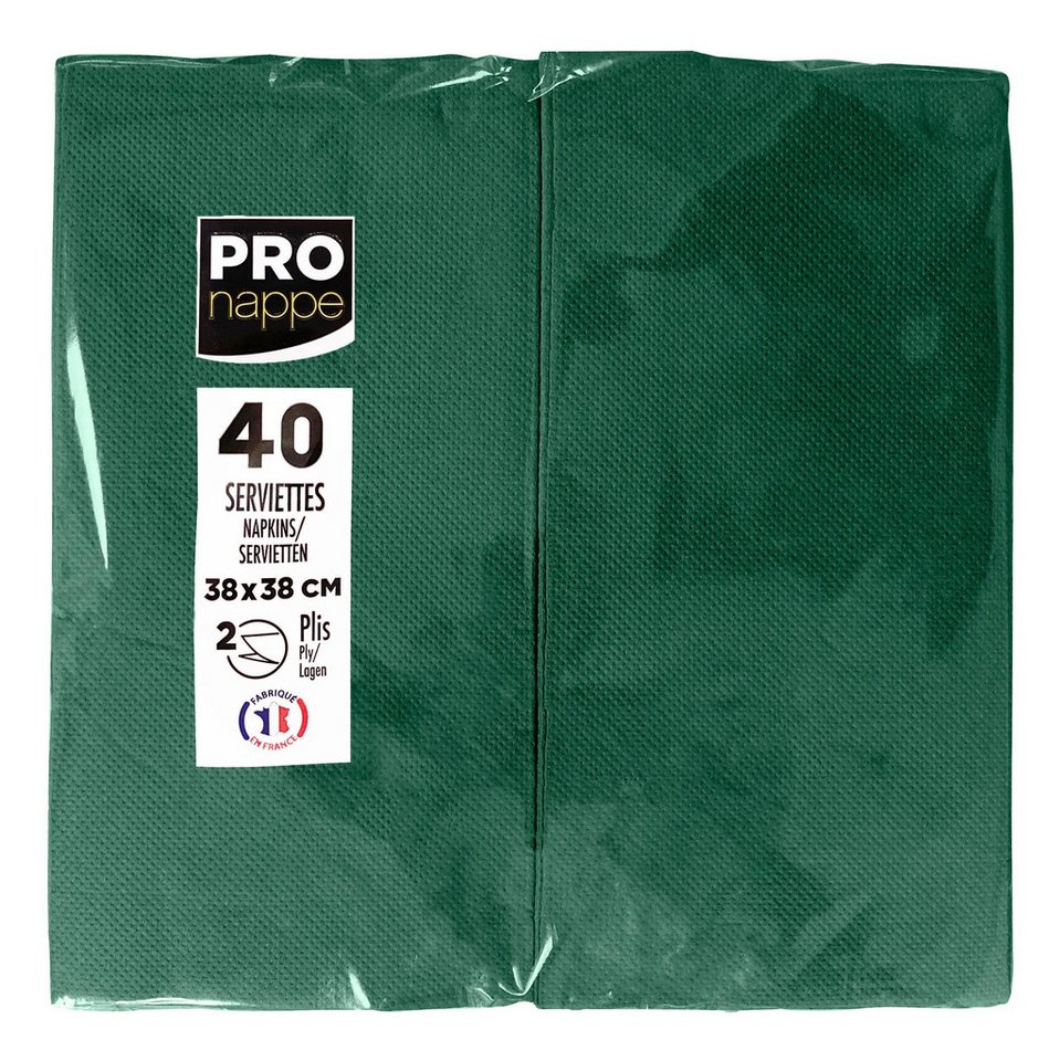PROnappe Tischband 30x Tissue-Servietten Pack 40 St 1/8 Falz 38x38cm Tannengrün SV623907I, Serviettes ouate micro gaufré PROnappe Tischband 30x Tissue-Servietten Pack 40 St 1/8 Falz 38x38cm Tannengrün SV623907I, Serviettes ouate micro gaufré von PROnappe