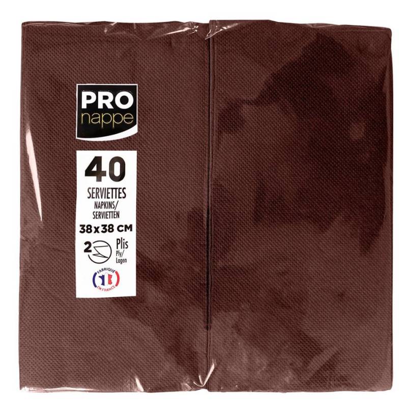 PROnappe Tischband 30x Tissue-Servietten Pack 40St 1/8 Falz, 38x38cm Schokolade SV623911I, Serviettes ouate micro gaufré von PROnappe