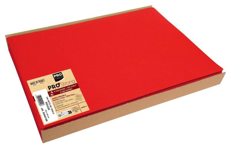 PROnappe Tischband 5x 100 Tischsets, Spunbond, einfarbig Format 30x40cm Rot S340109I, Sets spunbond von PROnappe
