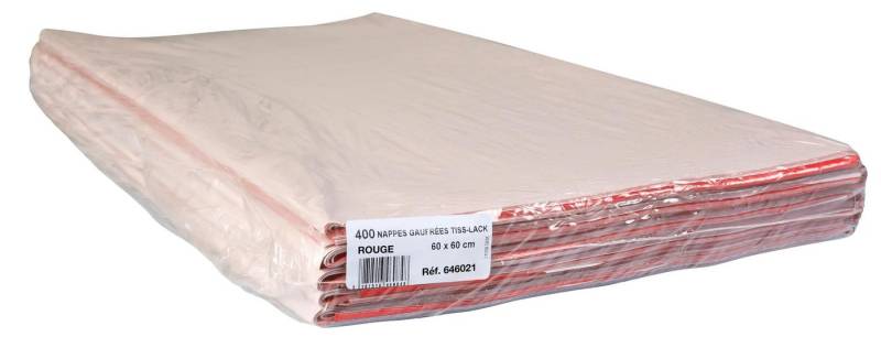 PROnappe Tischband Papiertischdecken, auf gefaltet, Pack 400 St 60x60cm Rot 646021I, Nappes papier au format von PROnappe