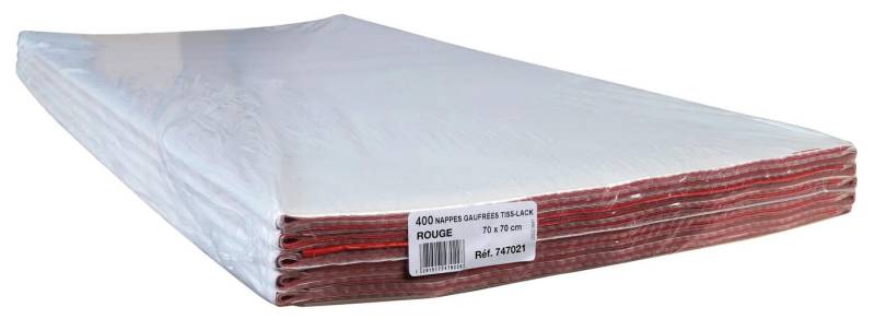 PROnappe Tischband Papiertischdecken, auf gefaltet, Pack 400 St 70x70cm Rot 747021I, Nappes papier au format von PROnappe