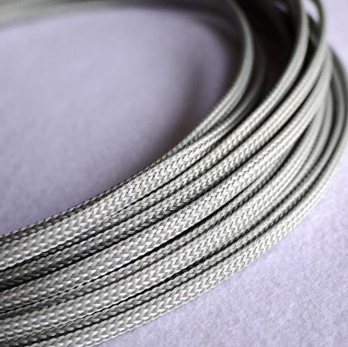 10 m erweiterbarer PET-Kabelschlauch – flacher, dichter, geflochtener Drahtschutz for Kabel von 1 mm bis 18 mm, 1 Stück(Grey,6mm) von PRPRP
