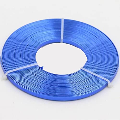 4 m flacher Aluminiumdraht – 5 mm x 1 mm Basteldraht for DIY-Projekte, Schmuckherstellung und Bildhauerei, 1 Stück(Blue) von PRPRP