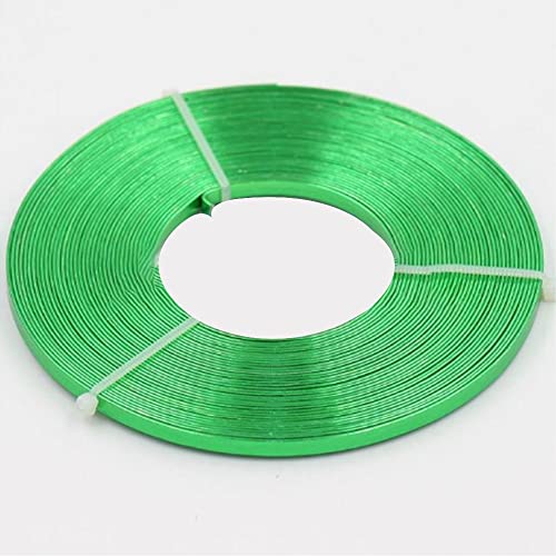 4 m flacher Aluminiumdraht – 5 mm x 1 mm Basteldraht for DIY-Projekte, Schmuckherstellung und Bildhauerei, 1 Stück(Green) von PRPRP