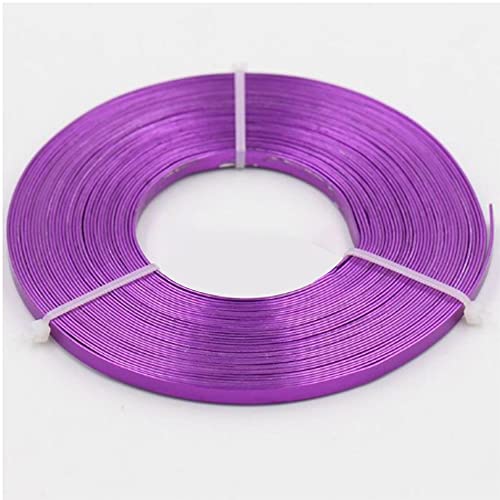 4 m flacher Aluminiumdraht – 5 mm x 1 mm Basteldraht for DIY-Projekte, Schmuckherstellung und Bildhauerei, 1 Stück(Purple) von PRPRP