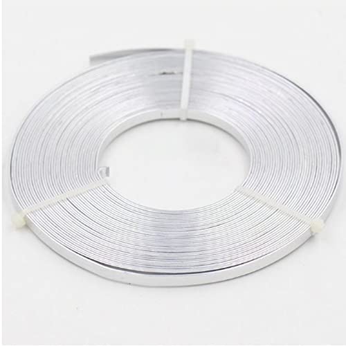 4 m flacher Aluminiumdraht – 5 mm x 1 mm Basteldraht for DIY-Projekte, Schmuckherstellung und Bildhauerei, 1 Stück(Silver) von PRPRP