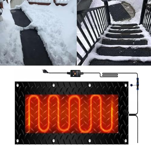 Gummi-Schneeschmelzmatte for Außentreppen und Dächer – rutschfeste Winter-Eisschmelzmatte – effiziente Lösung zur Schneeräumung(30x90cmx1Pcs) von PRPRP