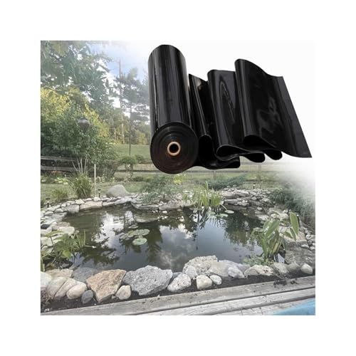 PRPRP 0,12 mm HDPE-Teichfolie, wasserdichte Fischteichfolie for Wasserfälle, Bäche, Gartenpools – langlebig und flexibel(5.0x7.0m) von PRPRP