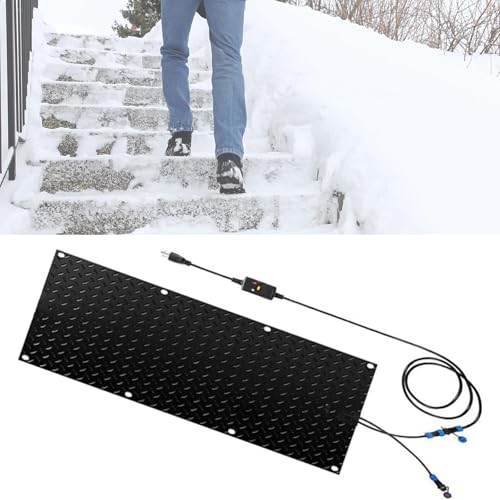 Premium Anti-Rutsch-Schneeschmelzmatten for den Winter – Wasserdichte elektrische Matten for Treppen, Gehwege und Dächer – mit Netzkabel(25.4x120cmx1Pcs) von PRPRP