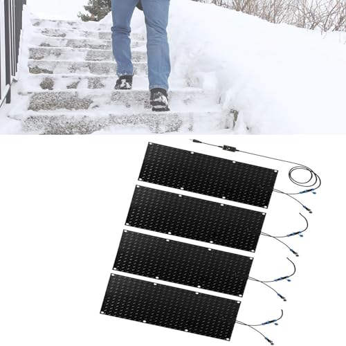 Premium Anti-Rutsch-Schneeschmelzmatten for den Winter – Wasserdichte elektrische Matten for Treppen, Gehwege und Dächer – mit Netzkabel(25.4x120cmx4Pcs) von PRPRP