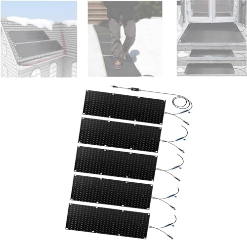 Premium-Schneeschmelzmatte – rutschfeste, wasserdichte elektrische Matte for Entfernen von Schnee im Winter auf Treppen, Gehwegen und Türen(25.4x76.2cmx5Pcs) von PRPRP