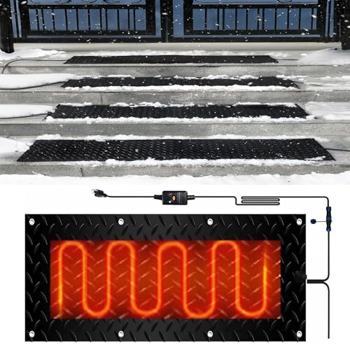 Premium-Schneeschmelzmatten for den Außenbereich – Rutschfeste Winter-Eisschmelzlösung for Dächer, Eingänge und Treppen(25.4x76.2cmx1Pcs) von PRPRP