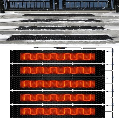Premium-Schneeschmelzmatten for den Außenbereich – Rutschfeste Winter-Eisschmelzlösung for Dächer, Eingänge und Treppen(30x120cmx5Pcs) von PRPRP