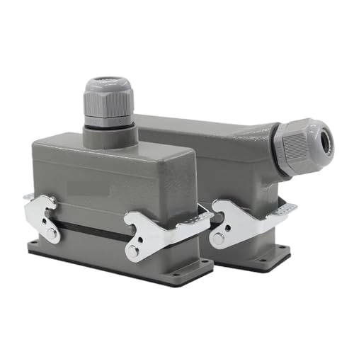Rechteckiger Hochleistungsstecker HDC-HE-24 – 24-poliger wasserdichter Luftfahrtstecker for die industrielle Automatisierung – 500 V, 16 A, 1 Stück(Side Connection) von PRPRP