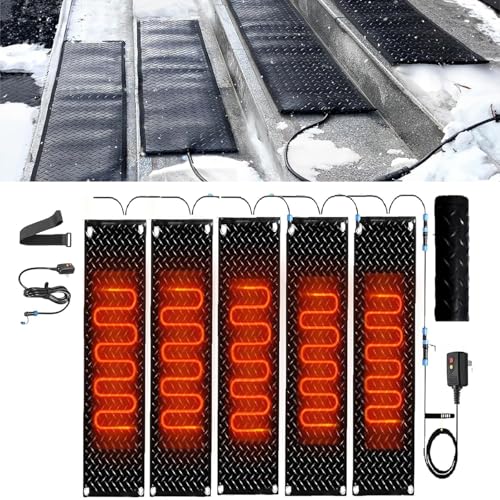 Schneeschmelzmatte – Schmelzgeschwindigkeit 2 Zoll/h, wasserdicht, rutschfest, perfekt for den Außenbereich, 6 Fuß langes Netzkabel im Lieferumfang enthalten(40x200cmx5Pcs) von PRPRP