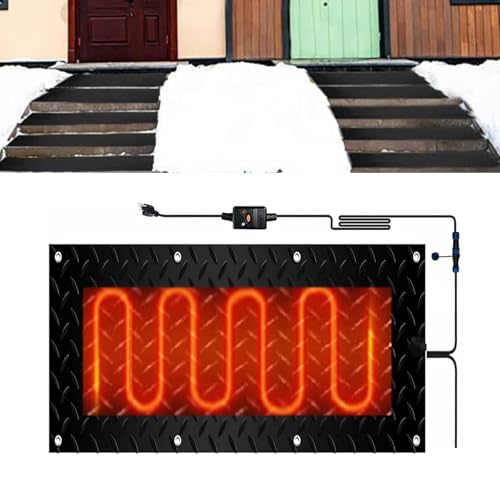 Schneeschmelzmatte – rutschfeste Gehwegunterlage for den Außenbereich for den Winter – effiziente Lösung for Schmelzen von Eis und Schnee for Treppen und Türen(25.4x76.2cmx1Pcs) von PRPRP