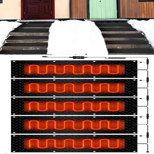 Schneeschmelzmatte – rutschfeste Gehwegunterlage for den Außenbereich for den Winter – effiziente Lösung for Schmelzen von Eis und Schnee for Treppen und Türen(40x80cmx5Pcs) von PRPRP