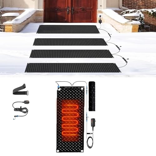 Schneeschmelzmatte – rutschfeste Gummi-Gehwegmatte for den Winter, 360-W-Schneeschmelzgerät for Treppen, Türen, Einfahrten(40x80cmx1Pcs) von PRPRP