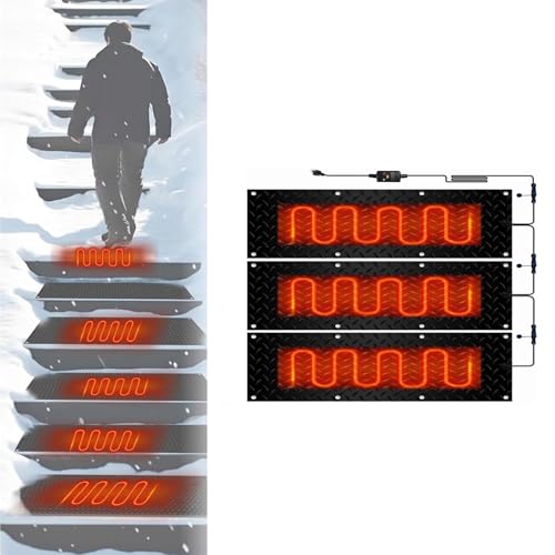 Schneeschmelzmatten for Außentreppen und Eingänge – Effiziente Schneeräumlösung for Einfahrten und Gehwege(30x60cmx3Pcs) von PRPRP