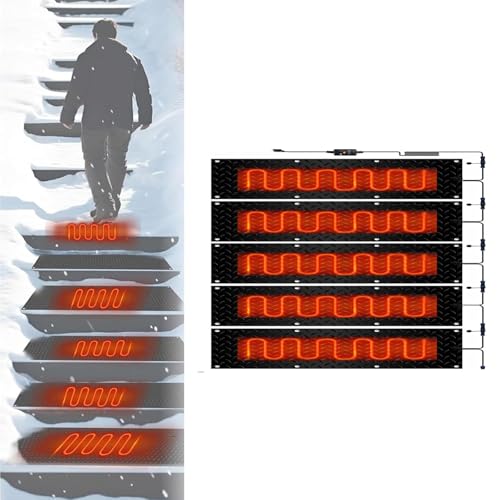 Schneeschmelzmatten for Außentreppen und Eingänge – Effiziente Schneeräumlösung for Einfahrten und Gehwege(40x200cmx5Pcs) von PRPRP