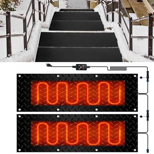 Schneeschmelzmatten for Einfahrten und Gehwege im Außenbereich – Anti-Rutsch-Gummipads mit Netzkabel for den Winter(40x80cmx2Pcs) von PRPRP