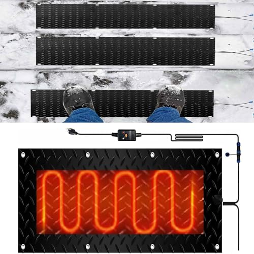 Schneeschmelzmatten for Eingänge – Elektrische Fußmatte mit Netzkabel for Außentreppen, Türen und Gehwege(25.4x120cmx1Pcs) von PRPRP