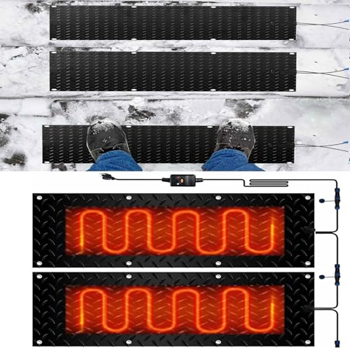 Schneeschmelzmatten for Eingänge – Elektrische Fußmatte mit Netzkabel for Außentreppen, Türen und Gehwege(40x120cmx2Pcs) von PRPRP