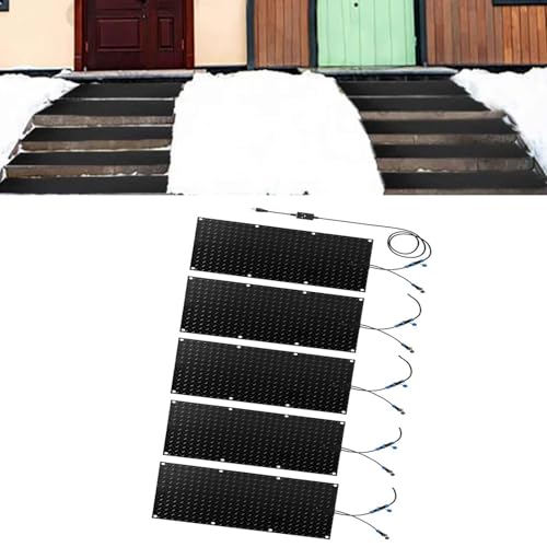 Schneeschmelzmatten for Treppen – Rutschfeste Gummimatte mit Netzkabel | Schmelzgeschwindigkeit 2 Zoll/Stunde | Wasserdicht und langlebig(40x200cmx5Pcs) von PRPRP