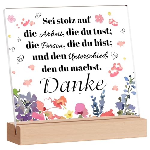 PRSTENLY Dankeschön Geschenke für Frauen Weihnachten, Geburtstagsgeschenke, Dankeschön Acryl Dekoration Geschenke für Frauen Männer, Geschenke für Schwester Freund Lehrer, Muttertag, Valentinstag von PRSTENLY