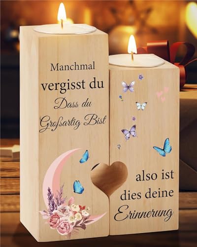 PRSTENLY Geschenke für Frauen, Kerzenständer Inspirierende Geschenke für Frau Freundin Kollegin Mama Oma Schwester Tochter zum Ostern Geburtstag Weihnachten, Geburtstagsgeschenk für Frauen von PRSTENLY